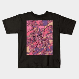 Birmingham Map Pattern in Purple & Pink Kids T-Shirt